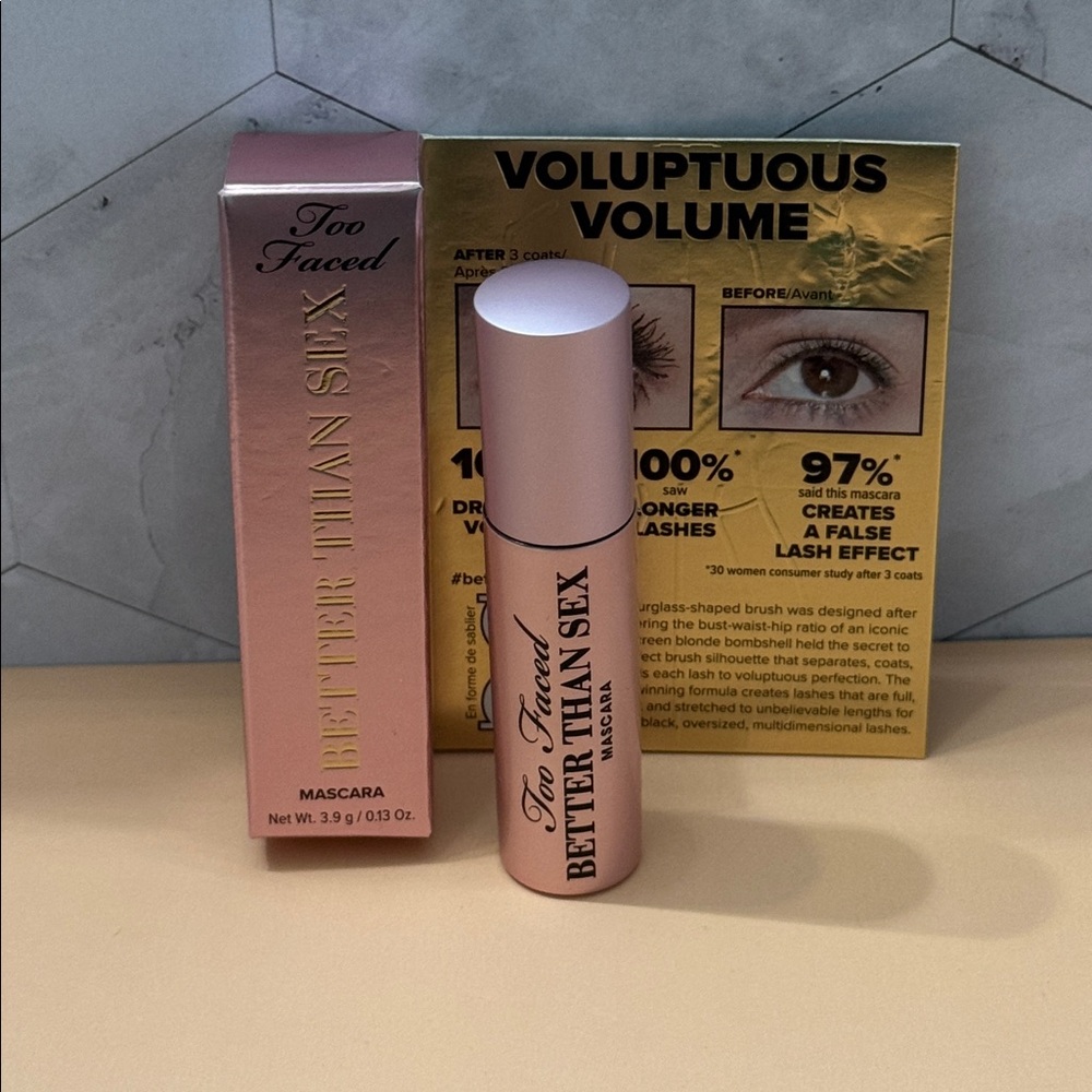 Too Faced Travel Size Better Than Sex Voluptuous Volume Black Mascara